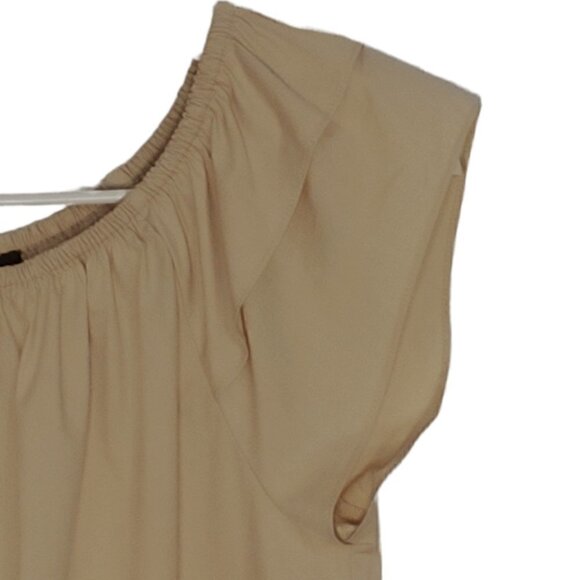 NWT DKNY Straw black off shoulder elastic neckline tiered short sleeves - Picture 6 of 16